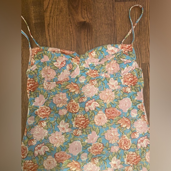Motel Rocks Alvina Bodycon Dress In Bloom Floral Blue Base size XS - Picture 5 of 6